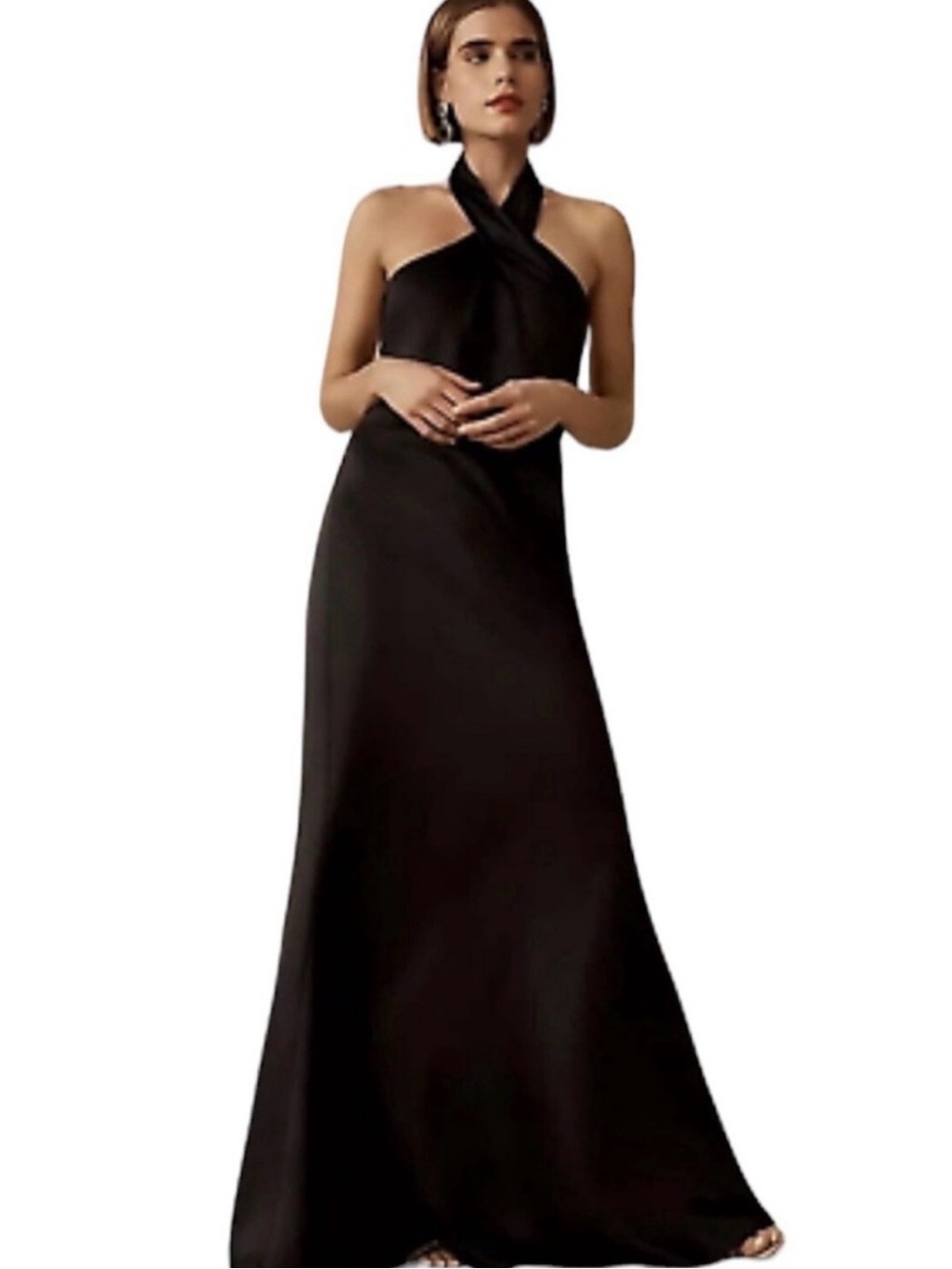 Elegant Black Halter Evening Dress
